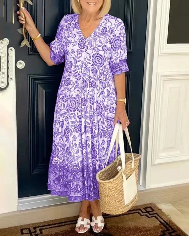 V-neck floral dress