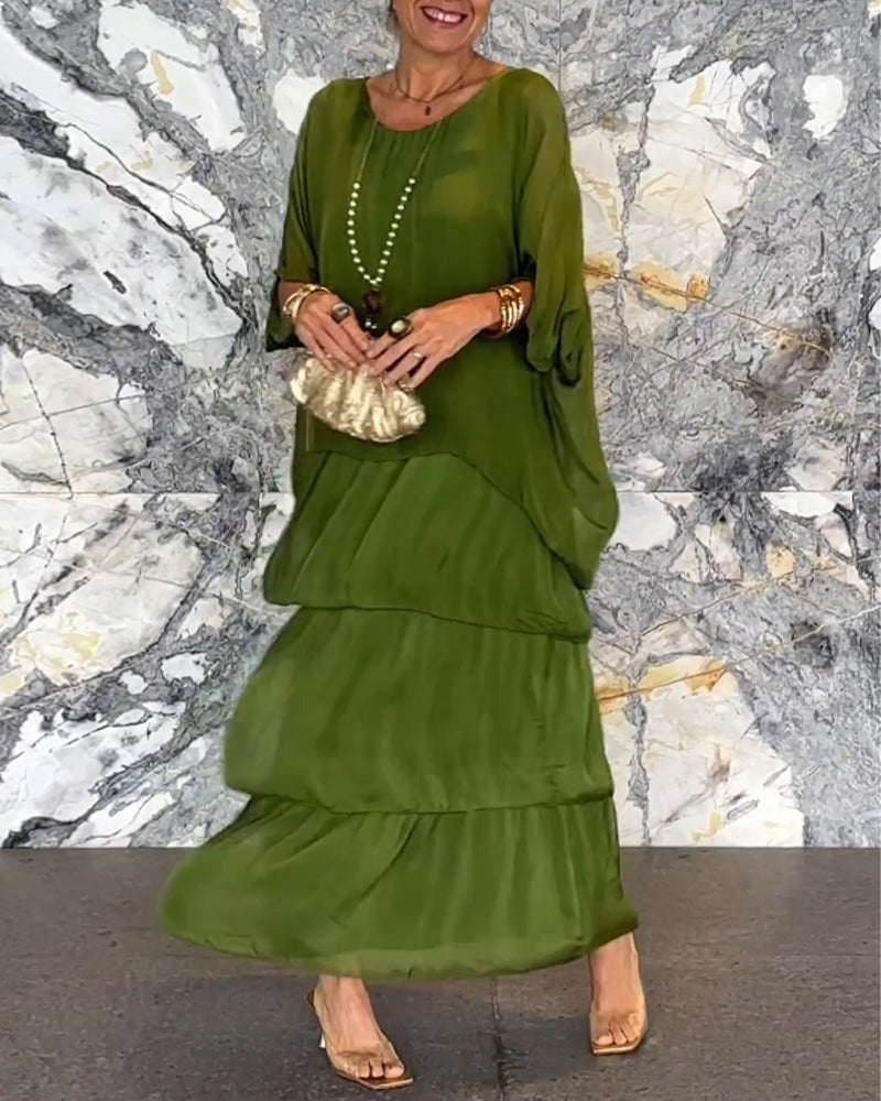 ARTISTIC STYLE CHIFFON LOOSE DRESS