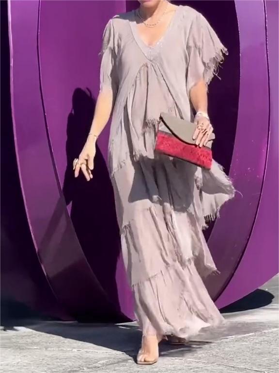Elegant V-neck Maxi Dress