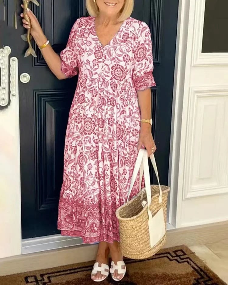 V-neck floral dress