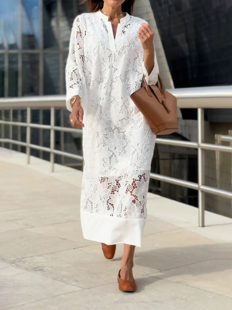 Dahlia Embroidered Midi Dress