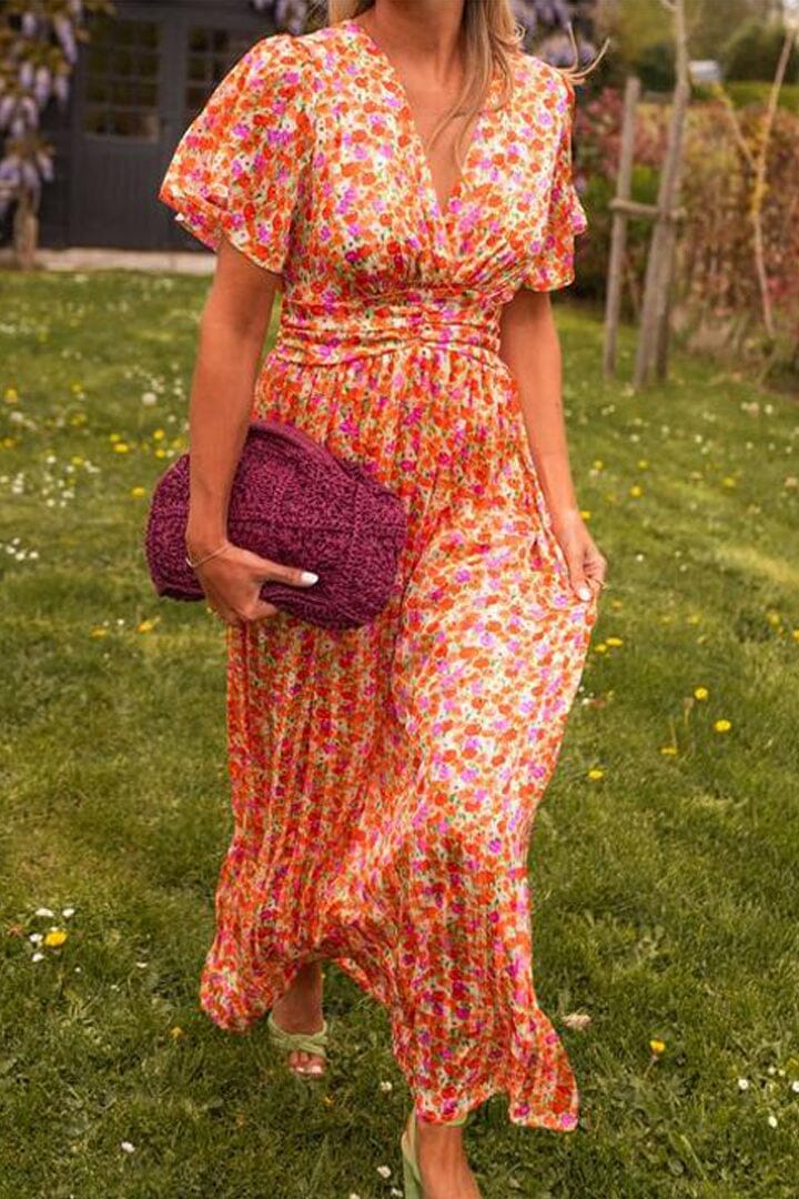 Elegant V-Neck Maxi Dress