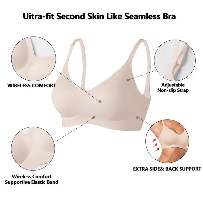 Women's daily push-up bra comfortable no-wire jelly bra