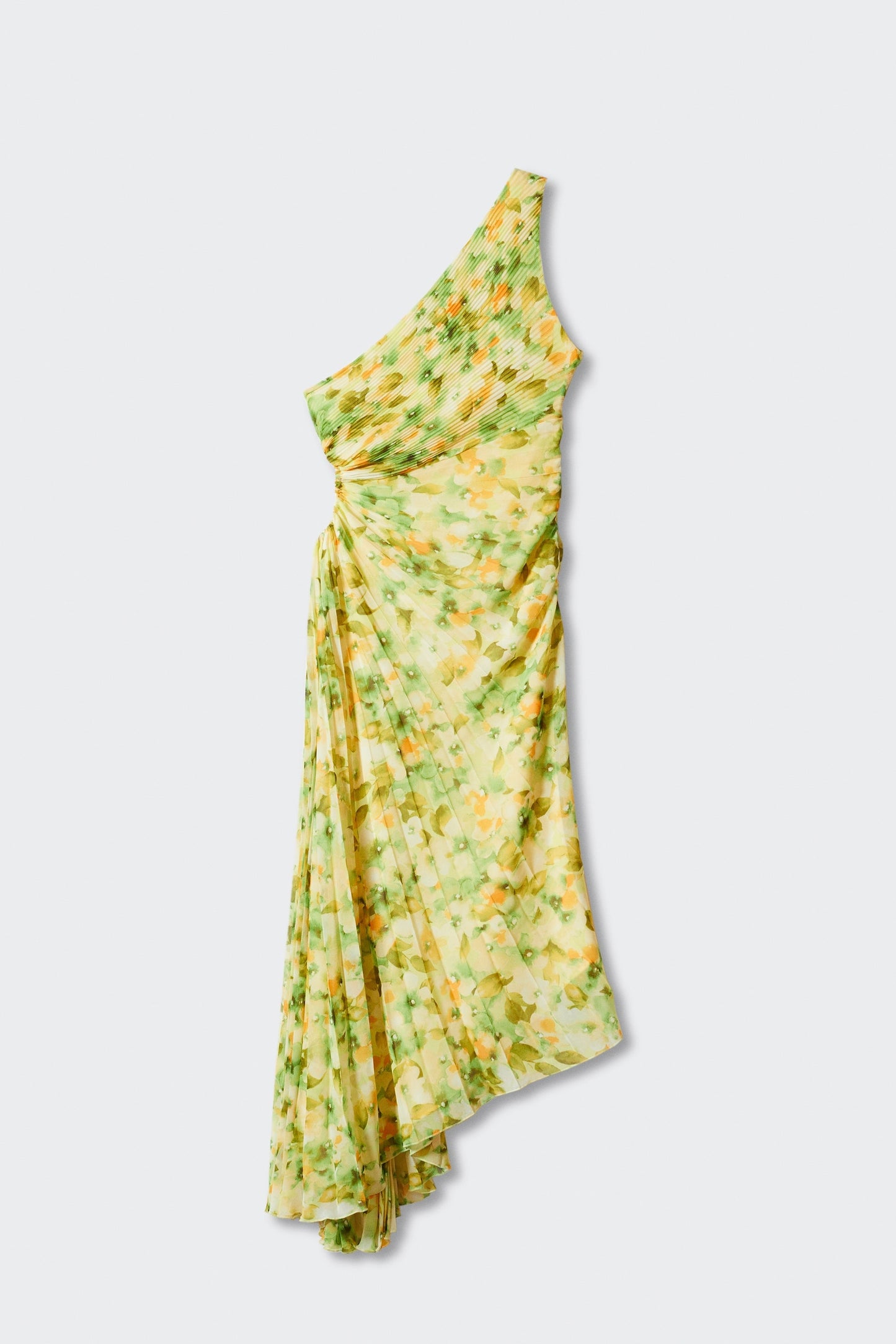Floral Printed One Shoulder Maxi Dress
