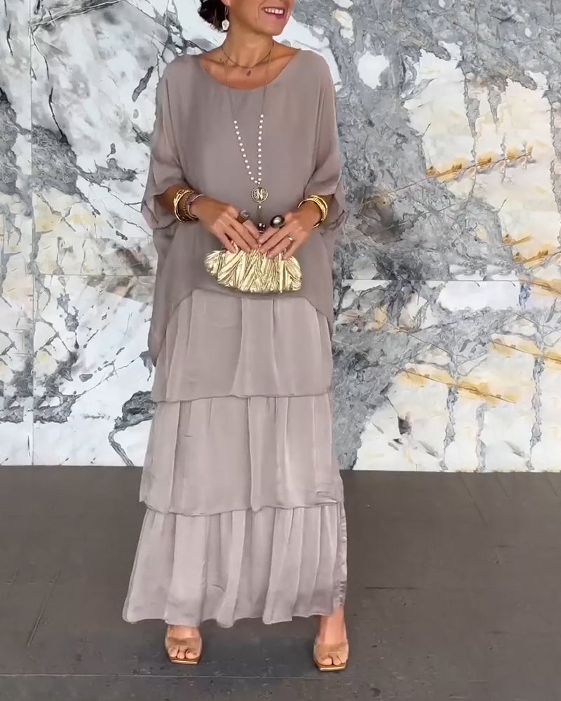 ARTISTIC STYLE CHIFFON LOOSE DRESS