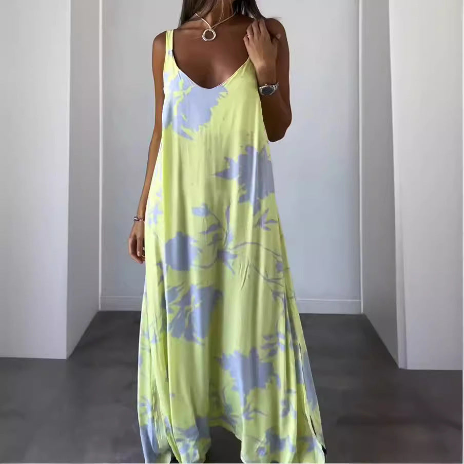 Cotton floral women's sleeveless dress