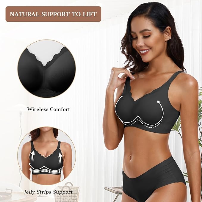 Seamless Scalloped Push-Up Bra