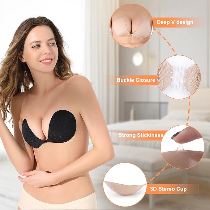 🔥Buy 1 Get 1 Free🎁Viscose bra strapless invisible push up bra