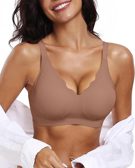 Seamless Scalloped Push-Up Bra