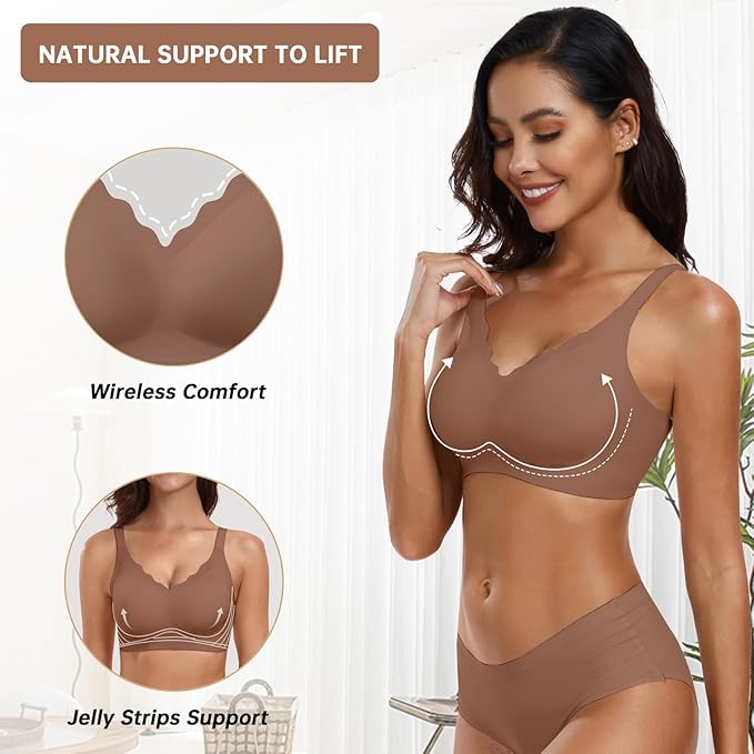 Seamless Scalloped Push-Up Bra