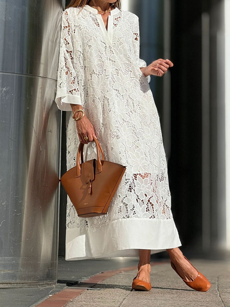 Dahlia Embroidered Midi Dress