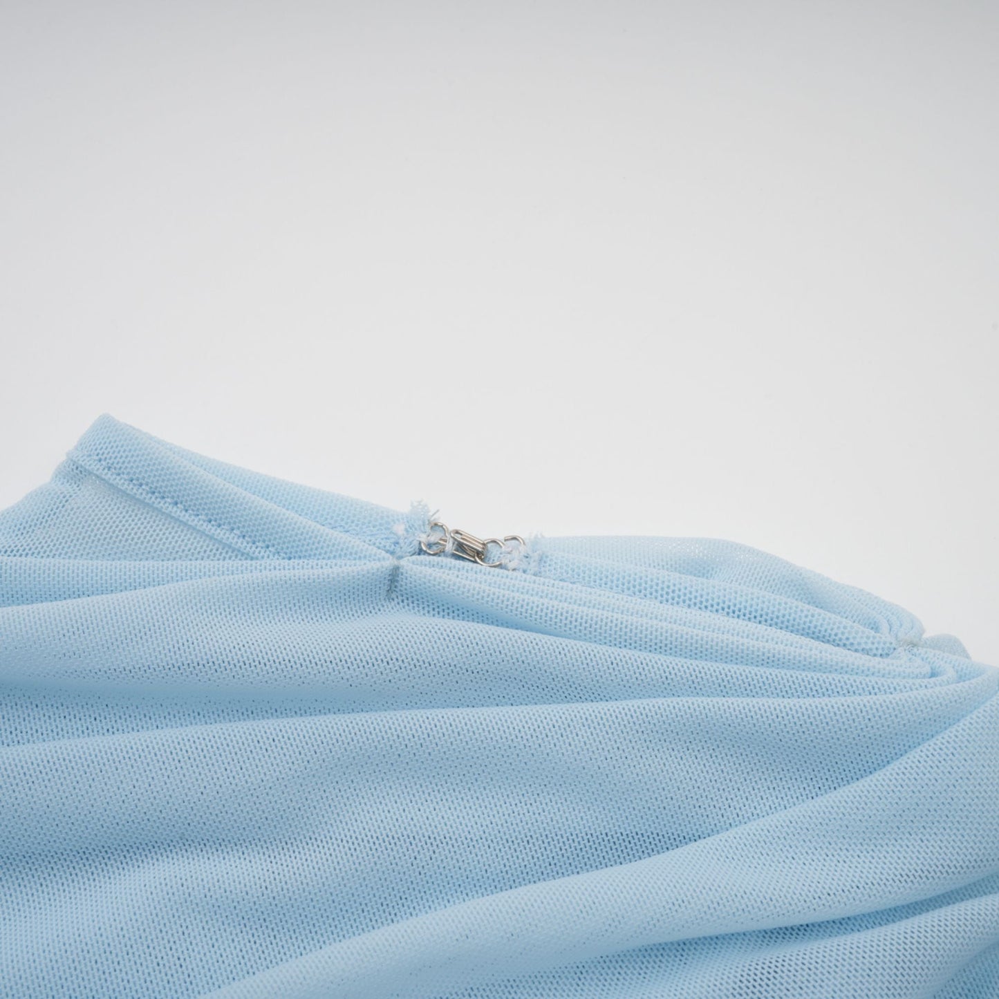 asymmetrical pleated maxi dress in Baby-blue