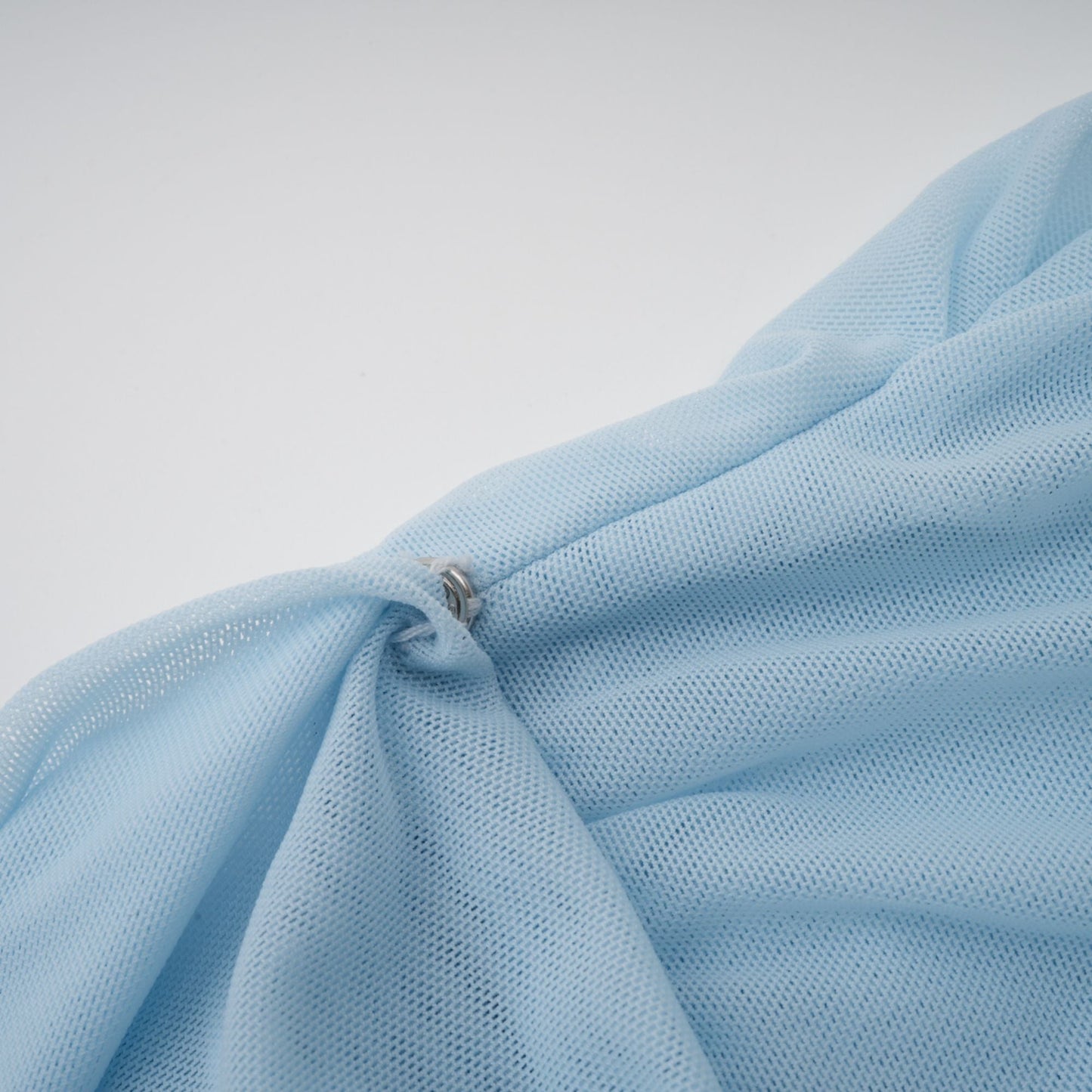 asymmetrical pleated maxi dress in Baby-blue