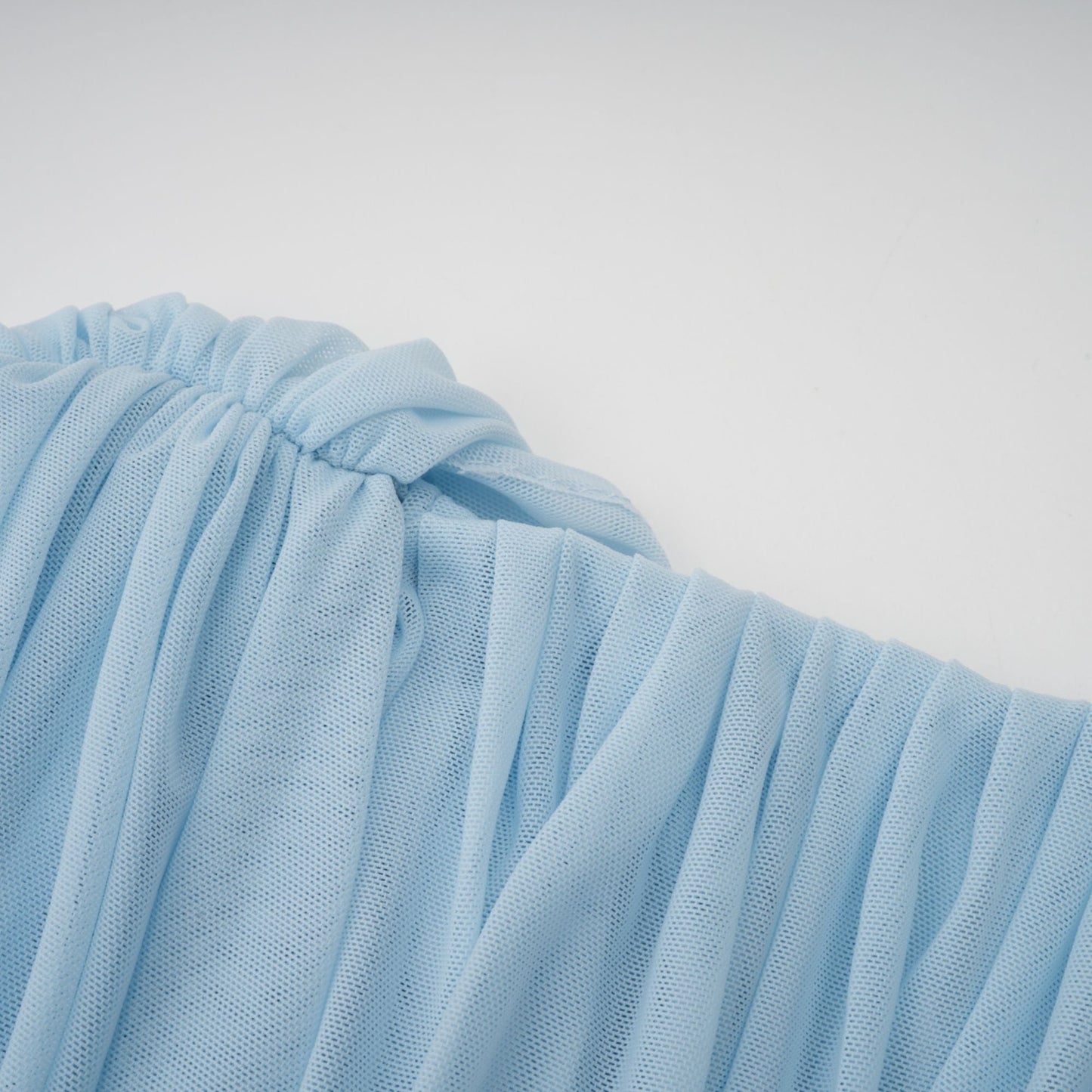 asymmetrical pleated maxi dress in Baby-blue