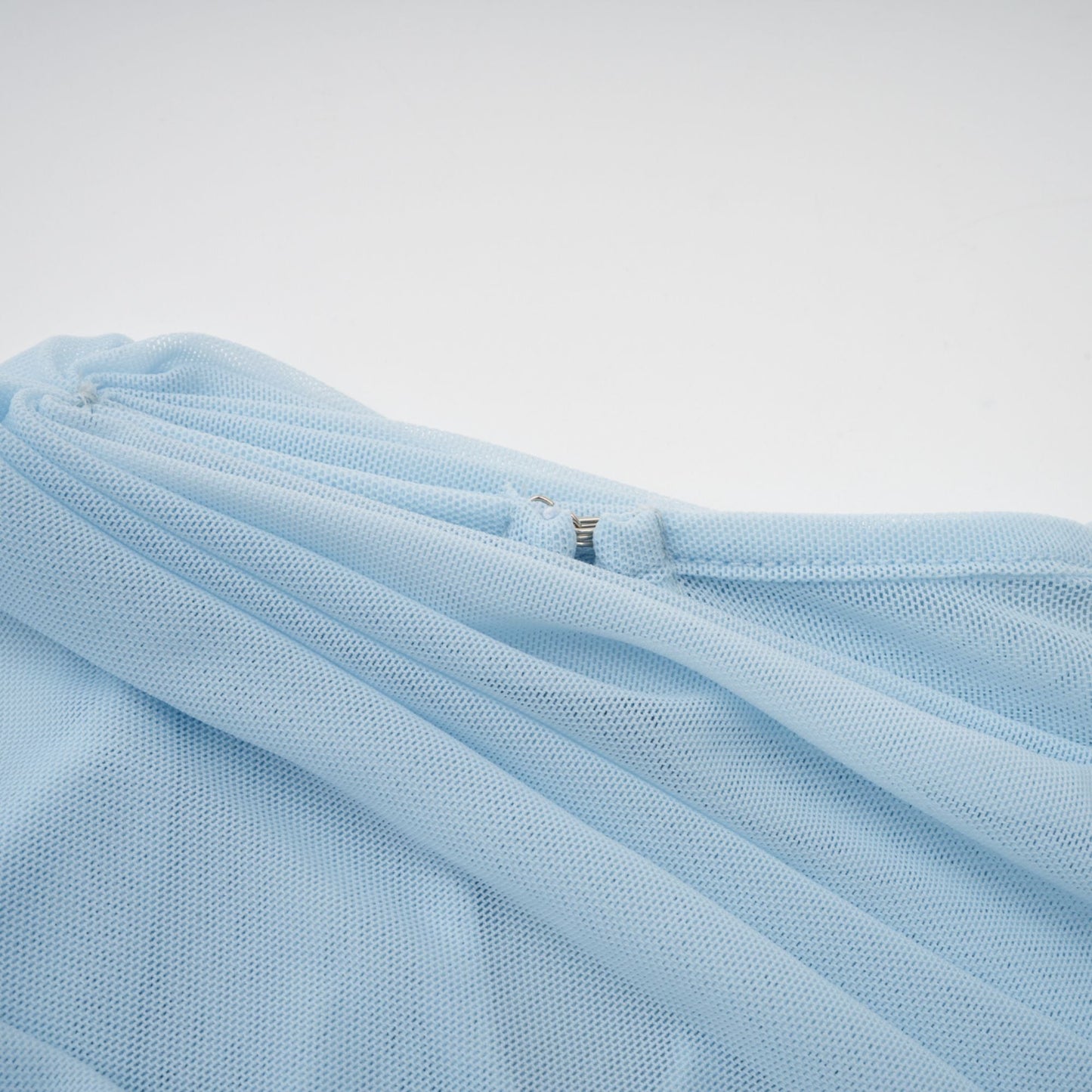 asymmetrical pleated maxi dress in Baby-blue