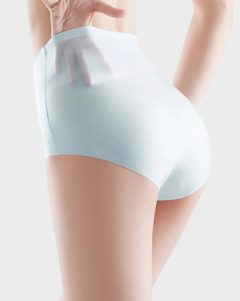 Seamless Ice-Silk High-Waist Tummy Control Panties (4 Pack)