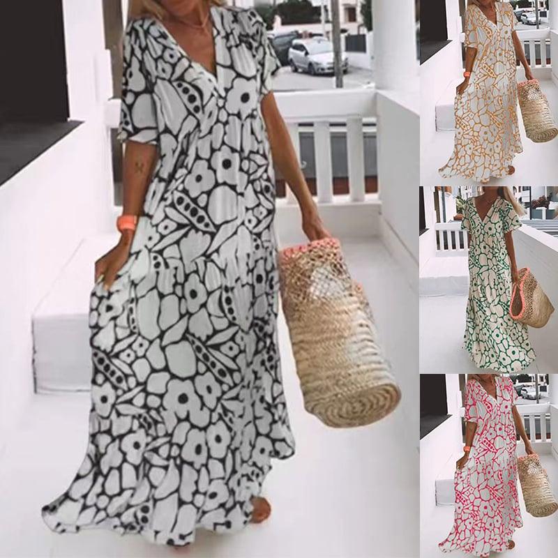 Summer New Short-sleeved Printed Dress