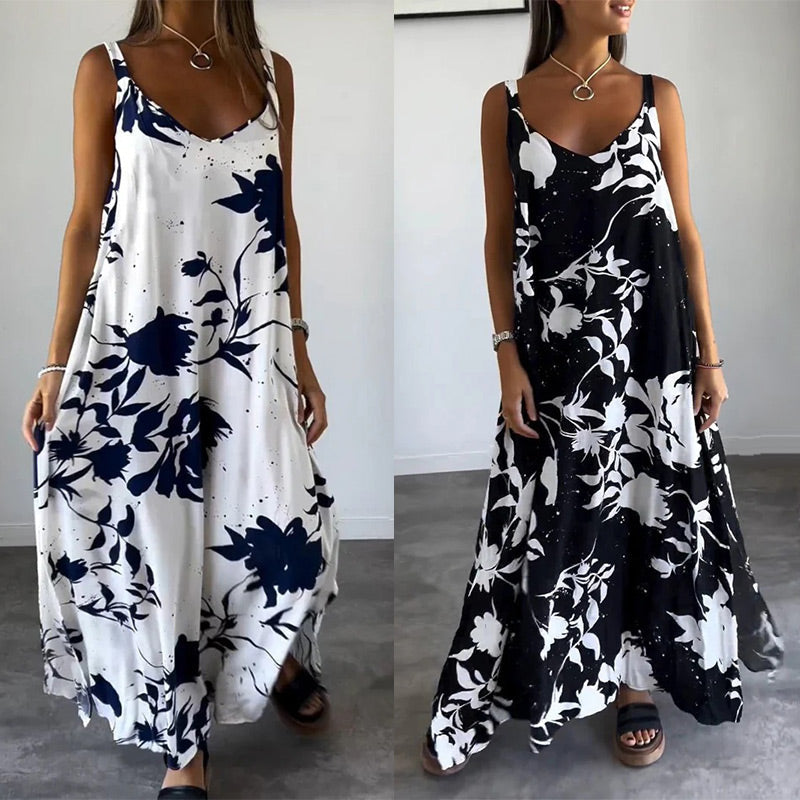 Cotton floral women's sleeveless dress