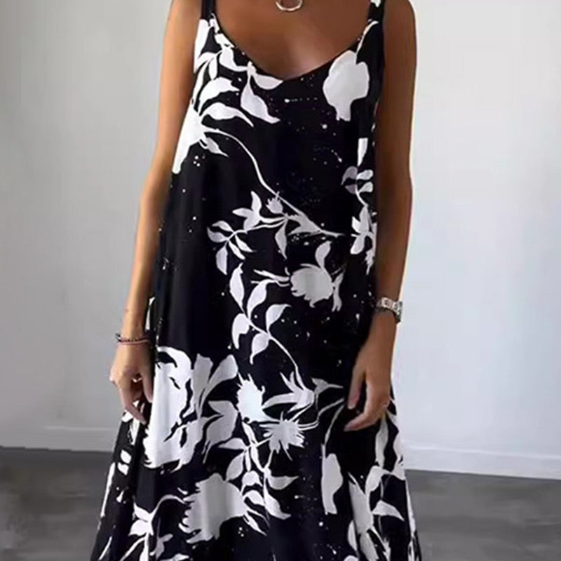 Cotton floral women's sleeveless dress