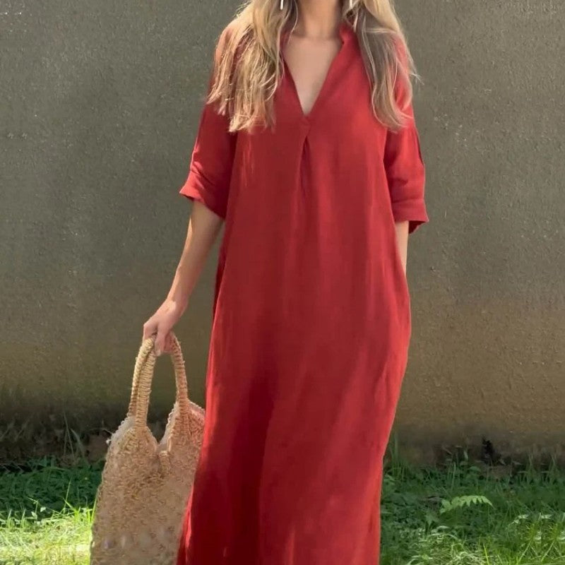 Elegantní šaty s výstřihem do V