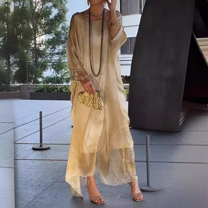 Elegance in chiffon with marbled finish