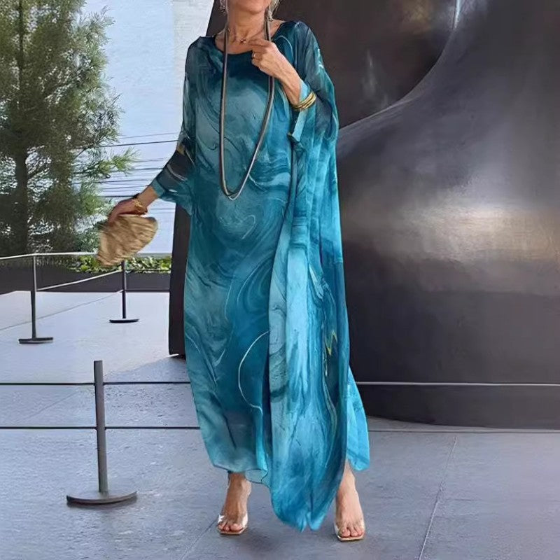 Elegance in chiffon with marbled finish