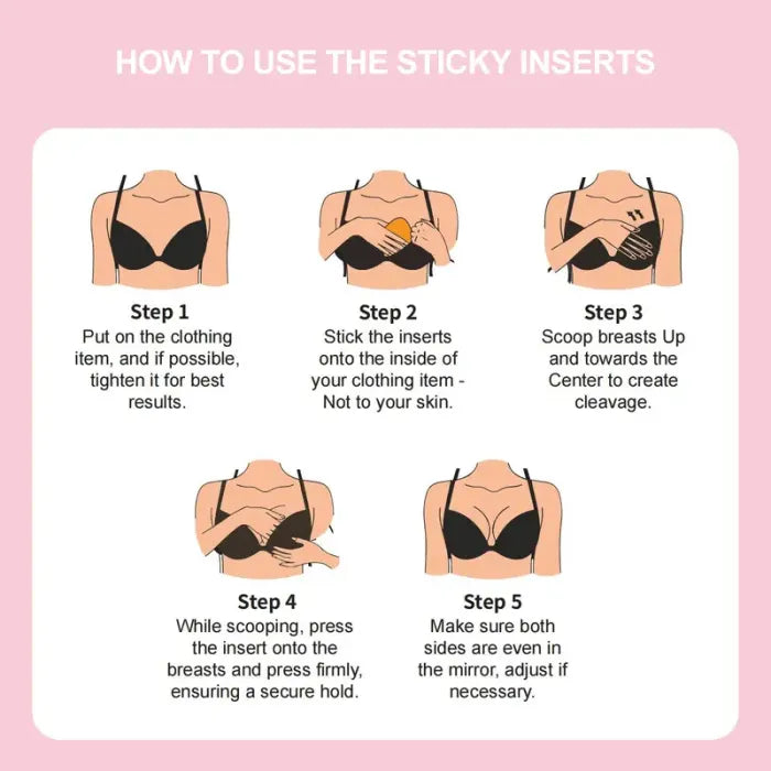 Sticky Bra Inserts - Washable & Reusable, Instant Lift