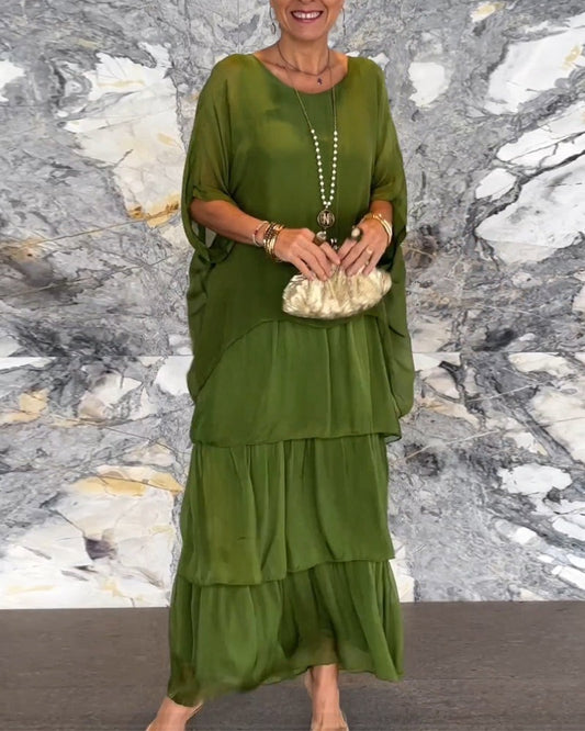 ARTISTIC STYLE CHIFFON LOOSE DRESS
