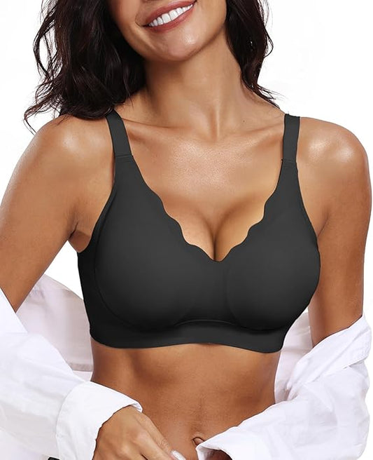 Seamless Scalloped Push-Up Bra