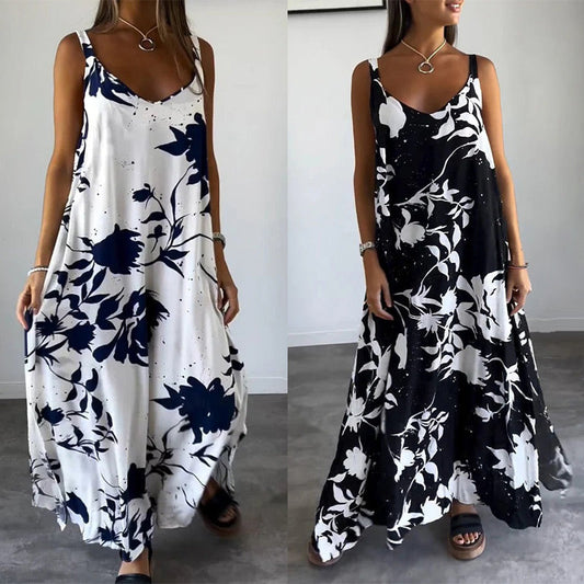 Cotton floral women's sleeveless dress